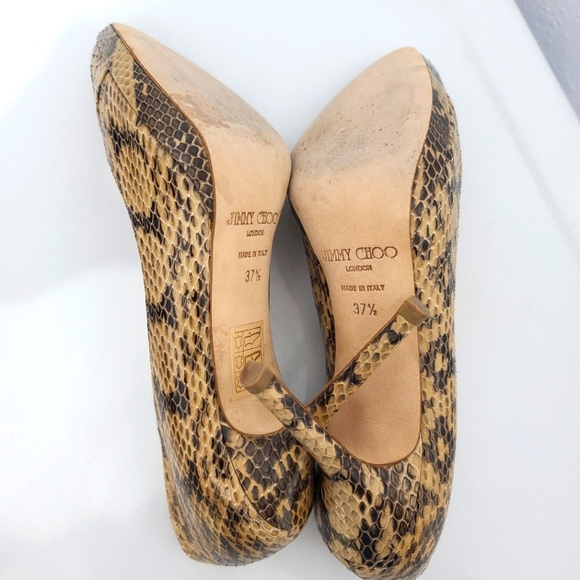 Jimmy Choo London Romy Snakeskin Platform Heels - Picture 11 of 14